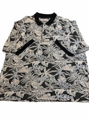 Island 2 Island Mens 3X Hawaiian Polo Shirt Tropical Floral 100% Cotton Aloha